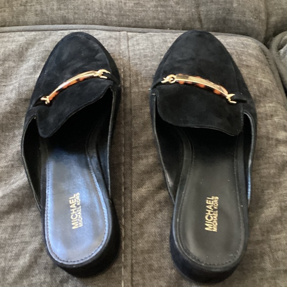MICHAEL Michael Kors Black Mules with Gold Detail - Picture 1 of 8